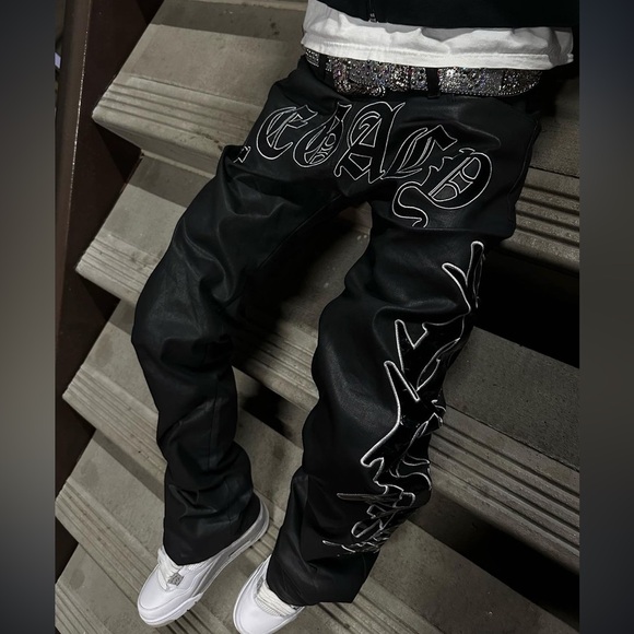 legacy of faith Other - Legacy Of Faith Wax Denim Jeans Pants Streetwear Size 32 White Black
